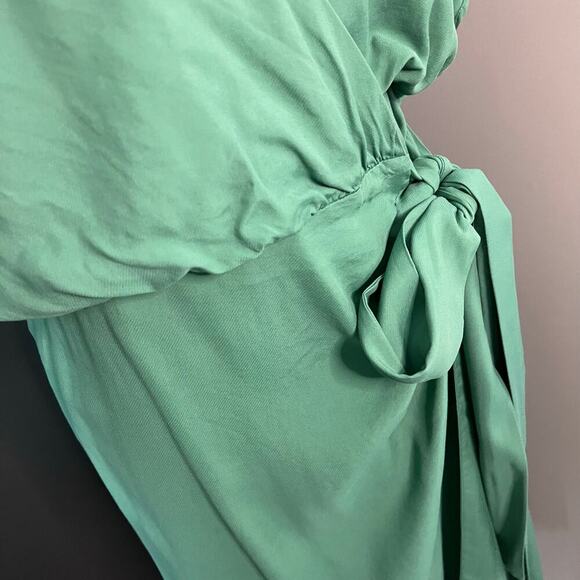 Ann Taylor Woman’s Petite Green Tie Waist Wrap Midi Dress- Size 8P - Picture 7 of 11